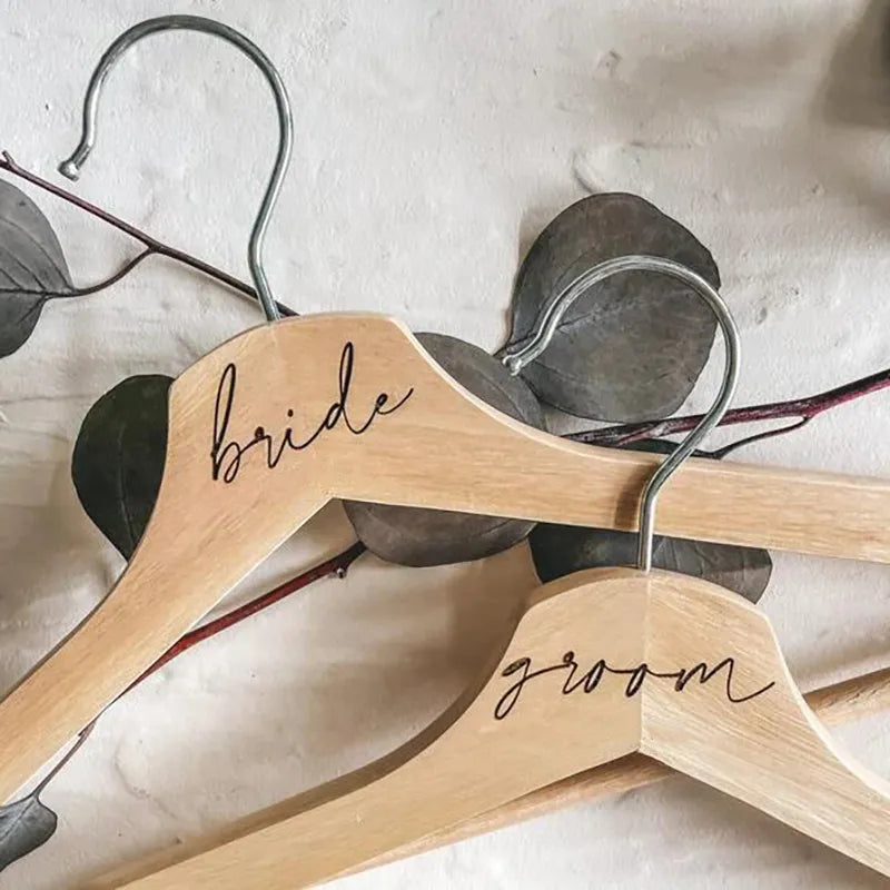Wooden Bride and Groom Hangers
